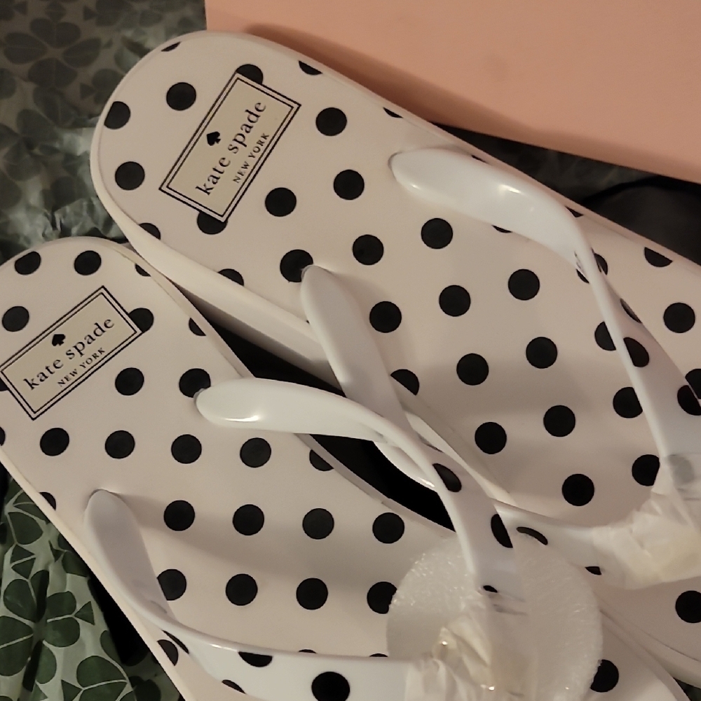 Kate Spade Polka Dot Flip Flops - Picture 2 of 5